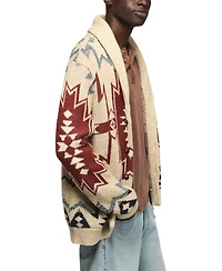 Lucky Brand Men's Southwestern Shawl Collar Cardigan Regular-Fit Sweater