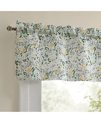No. 918 Portia Watercolor Wildflower Semi-Sheer Rod Pocket Kitchen Curtain Valance
