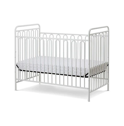 L.a. Baby Trinity 3 in 1 Convertible Full Sized Metal Crib in Alabaster