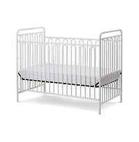 L.a. Baby Trinity 3 in 1 Convertible Full Sized Metal Crib in Alabaster