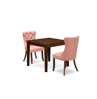 East West Furniture 3 Piece Dining Room Furniture Set