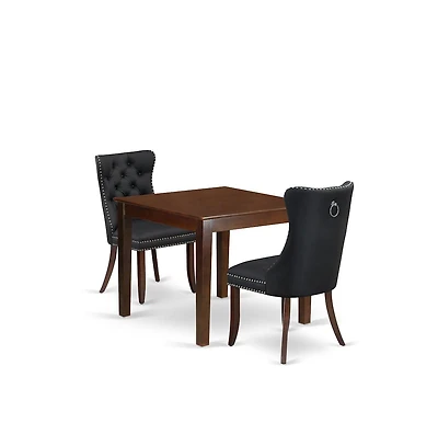 East West Furniture 3 Piece Kitchen Table Set for Small Spaces