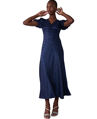Whistles Women's Jacquard V-Neck Midi Dress