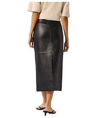 Whistles Women's Panelled Leather Midi Skirt