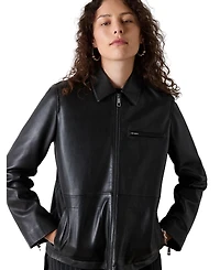 Whistles Women's Kate Zip Leather Jacket