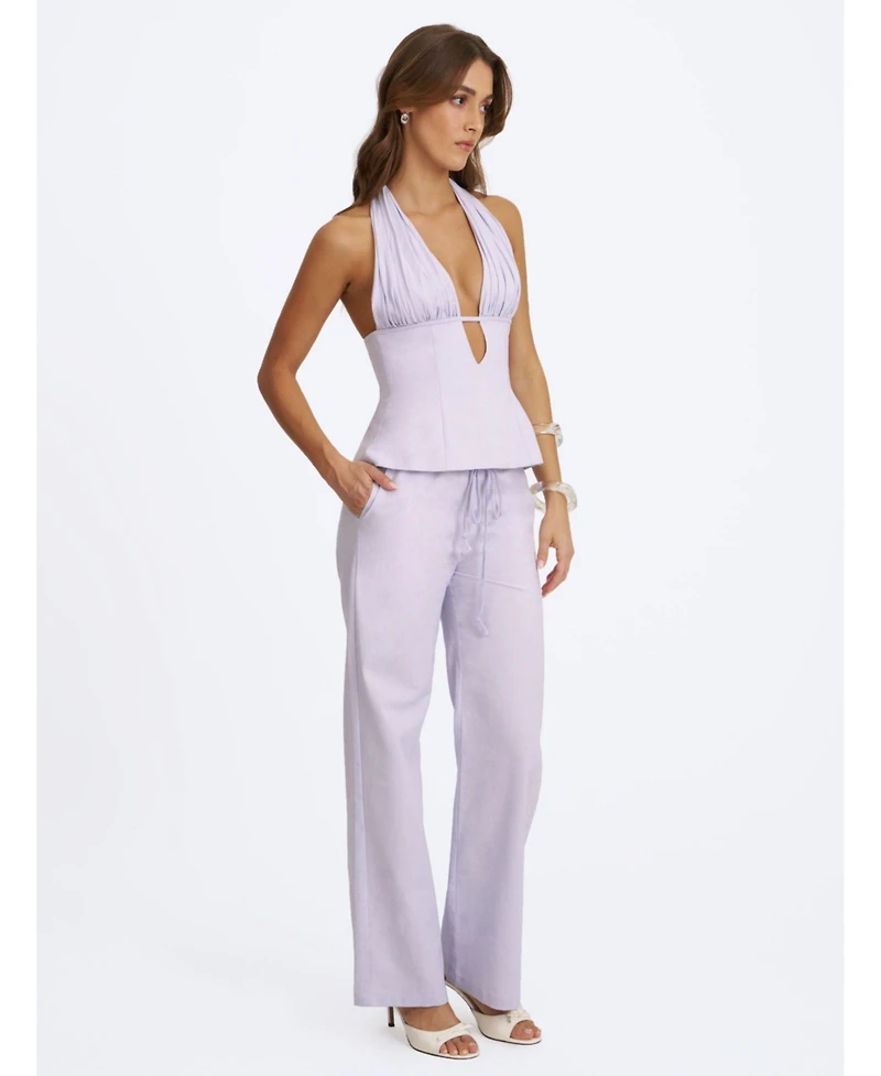 Miss Circle Women's Laureen Linen Straight Pants