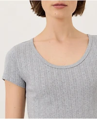 Pact Women's Organic Cotton Pointelle Scoop Neck Tee