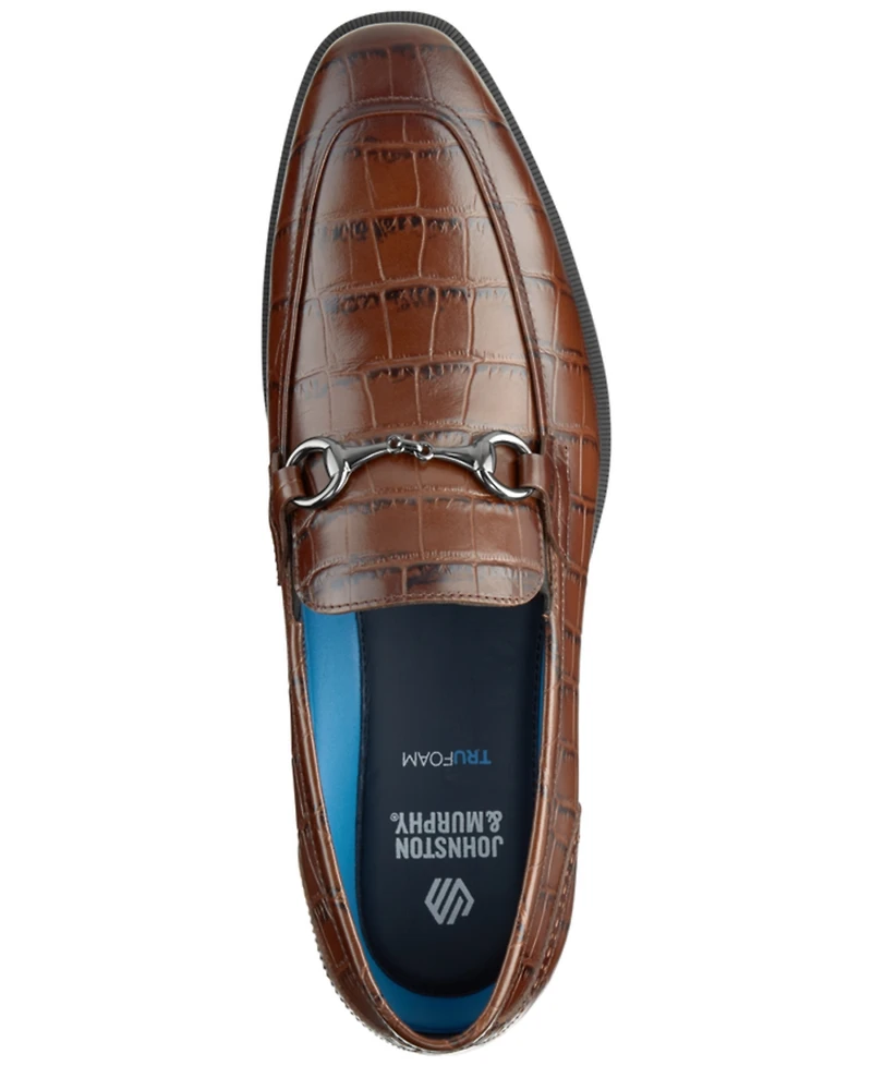 Johnston & Murphy Men's Gibbons Bit Memory Foam Almond-Toe Loafers
