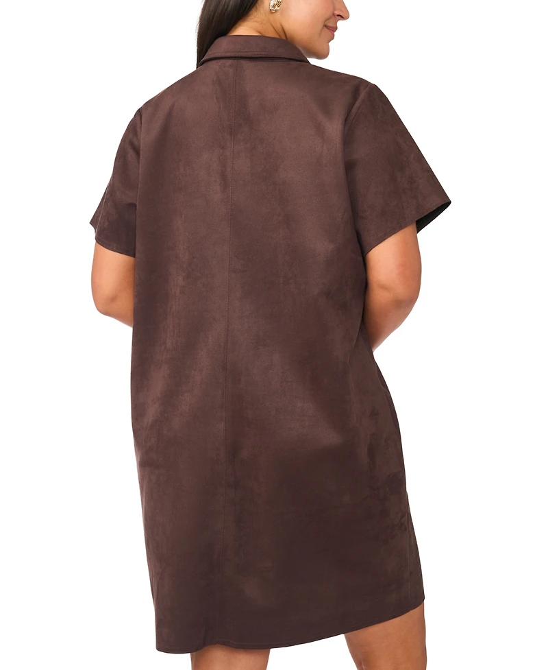 Msk Plus Scuba Crepe Collared Shift Dress