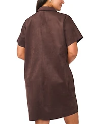 Msk Plus Scuba Crepe Collared Shift Dress