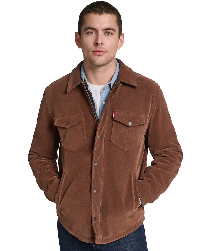 Levi's Men's Faux Suede Western Shirt Jacket