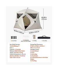 Sugift 4 Person Pop Up Instant Cabin Tent with Large Mesh Windows and 60 Second Setup