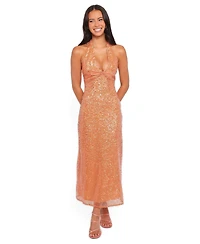 Petal and Pup Women's Eisley Halter Sequin Midi Dress