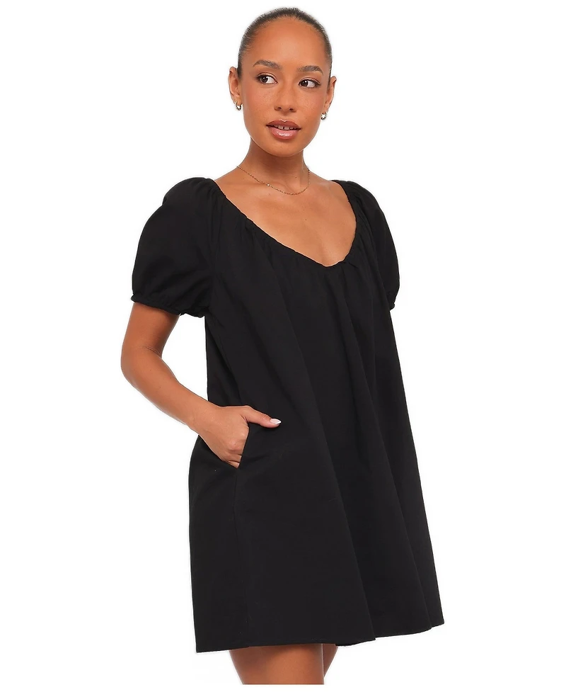Petal and Pup Women's Marty V-Neck Short-Sleeve Mini Dress