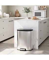gaomon 13.2 Gal Step Stainless Steel Trash Can with Soft-Close Lid and Removable Inner Basket