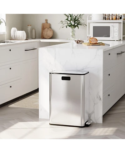 gaomon 2 x 28L Dual Compartment Trash and Recycling Bin, Kitchen Garbage Can for Home, Office, Living Room