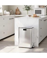 gaomon 2 x 28L Dual Compartment Trash and Recycling Bin, Kitchen Garbage Can for Home, Office, Living Room