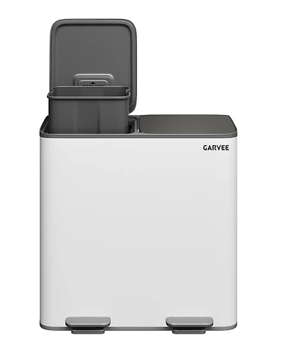 gaomon 2 x 10.6 Gal Stainless Steel Dual Compartment Step-On Kitchen Garbage and Recycling Bin
