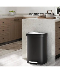 gaomon 13 Gallon Step-On Kitchen Trash Can, Soft-Close Lid, Waste Bin for Home, Office, or Kitchen Storage