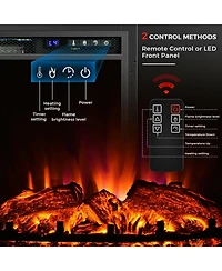 Ecooso Recessed Electric Fireplace heater with Remote Control