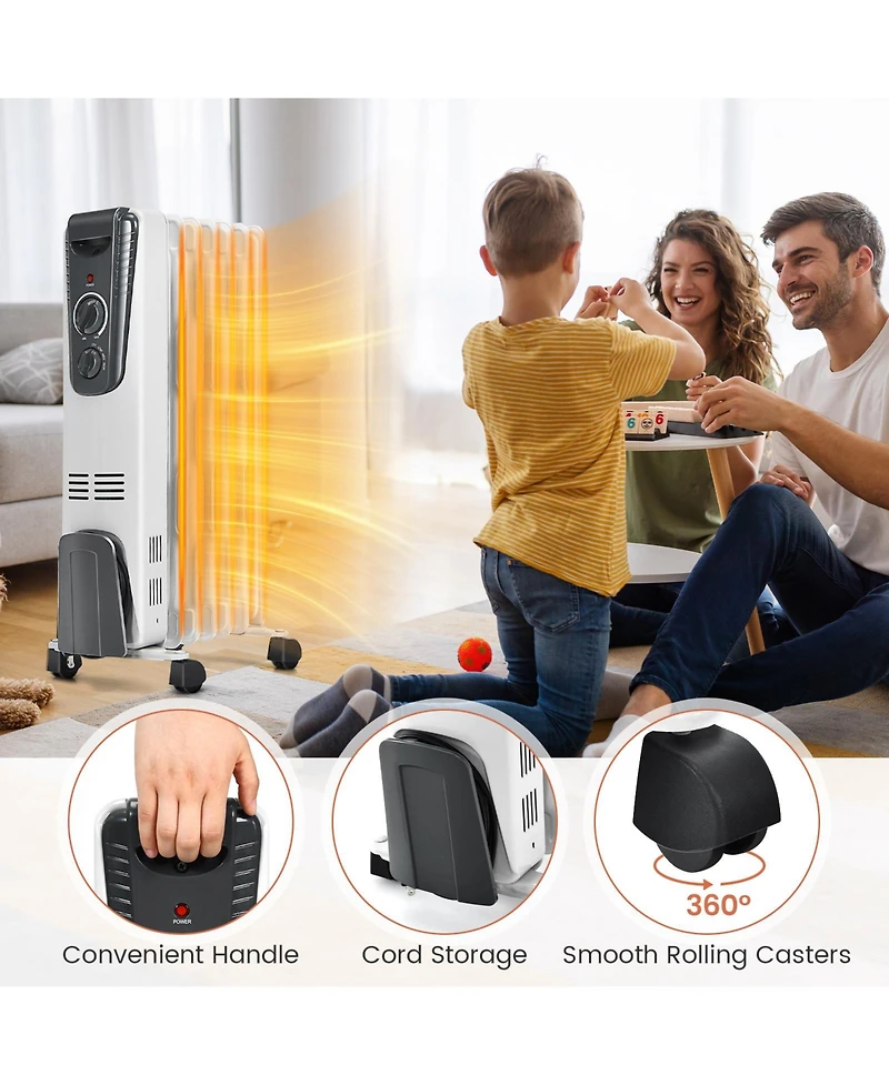 Ecooso 1500W Electric Space Heater with Adjustable Thermostat