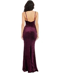 Dress The Population Women's Giovanna Sweetheart Neck Velvet Crystal Applique Mermaid Gown
