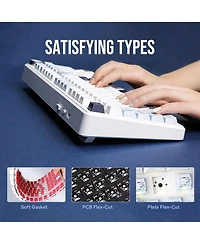 Aula F99 Pro Wireless Mechanical Keyboard, Tri-Mode Bt Usb-c, 8000mAh Battery, Rgb Backlit, Control Knob, Side-Printed Keys