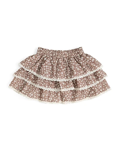 Sweet Wink Big Girls Mocha Floral Skort