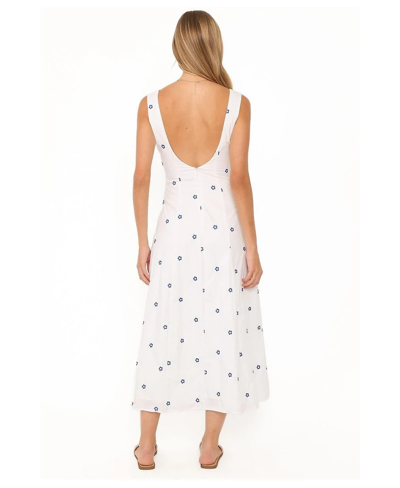 Petal and Pup Women's Luellen V-Neck Sleeveless Floral-Print Midi Dress