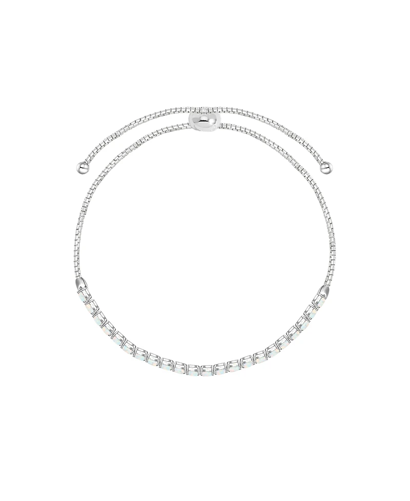 Macy's Lab-Grown Opal (1-3/4 ct. t.w.) Bolo Bracelet in Sterling Silver