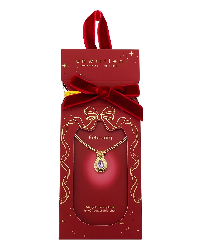 Unwritten Crystal 14k Gold-Plated Birthstone Pendant Necklace