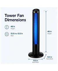 Ltmate Global Inc. Tower Fan Oscillating with Remote Control, 75° 3 Speeds & 2 Modes, 15H Timer Floor Fan with Led Display, 40”Portable Fl