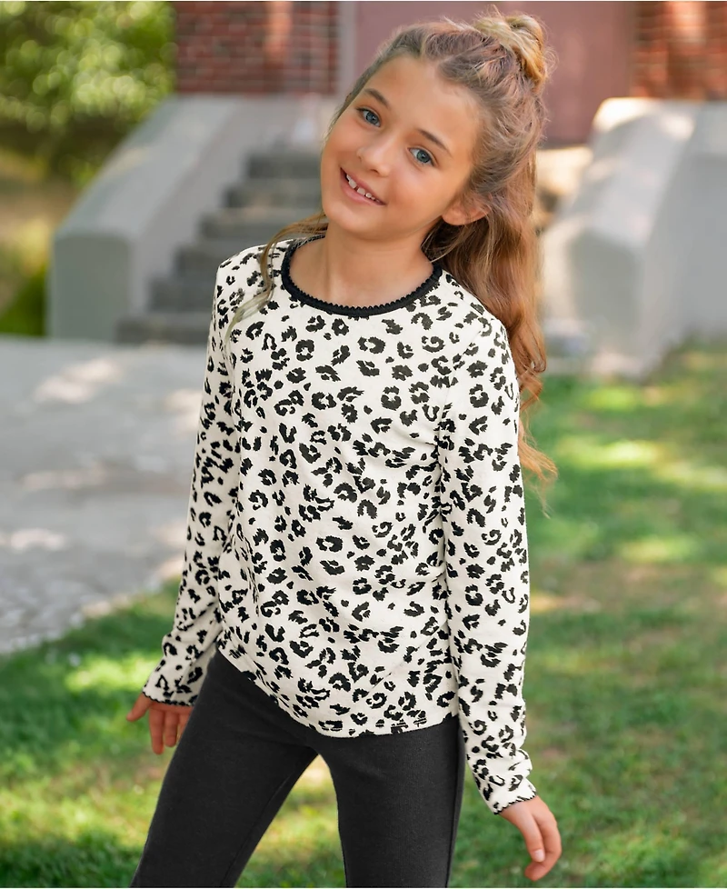 Lands' End Girls Long Sleeve Pointelle Knit Shirt