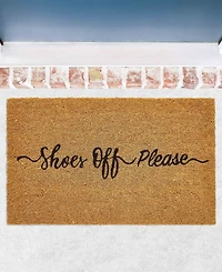 Vcny Home Shoes Off Please Outdoor Coir Doormat, 18" x 30"
