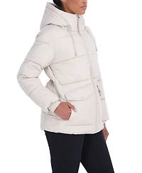 Sebby Collection Women's 3/4 Hooded Puffer Coat