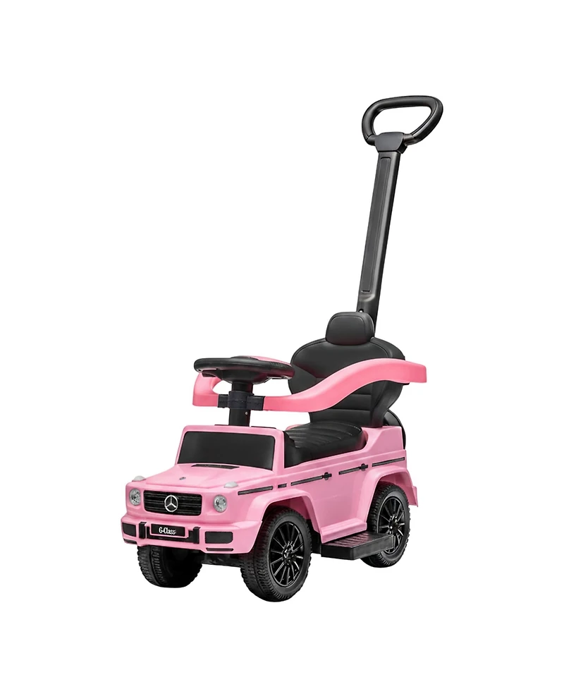 Best Ride On Cars Kids Outdoor Stroller Mercedes G-Wagon 3 in 1 Push Car, Baby Pink