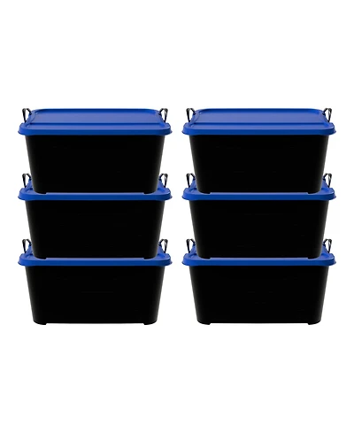 Life Story 55 Quart Stackable Storage Bin, Heavy Duty Lidded Container, 6 Pack