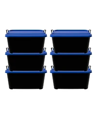 Life Story 55 Quart Stackable Storage Bin, Heavy Duty Lidded Container, 6 Pack