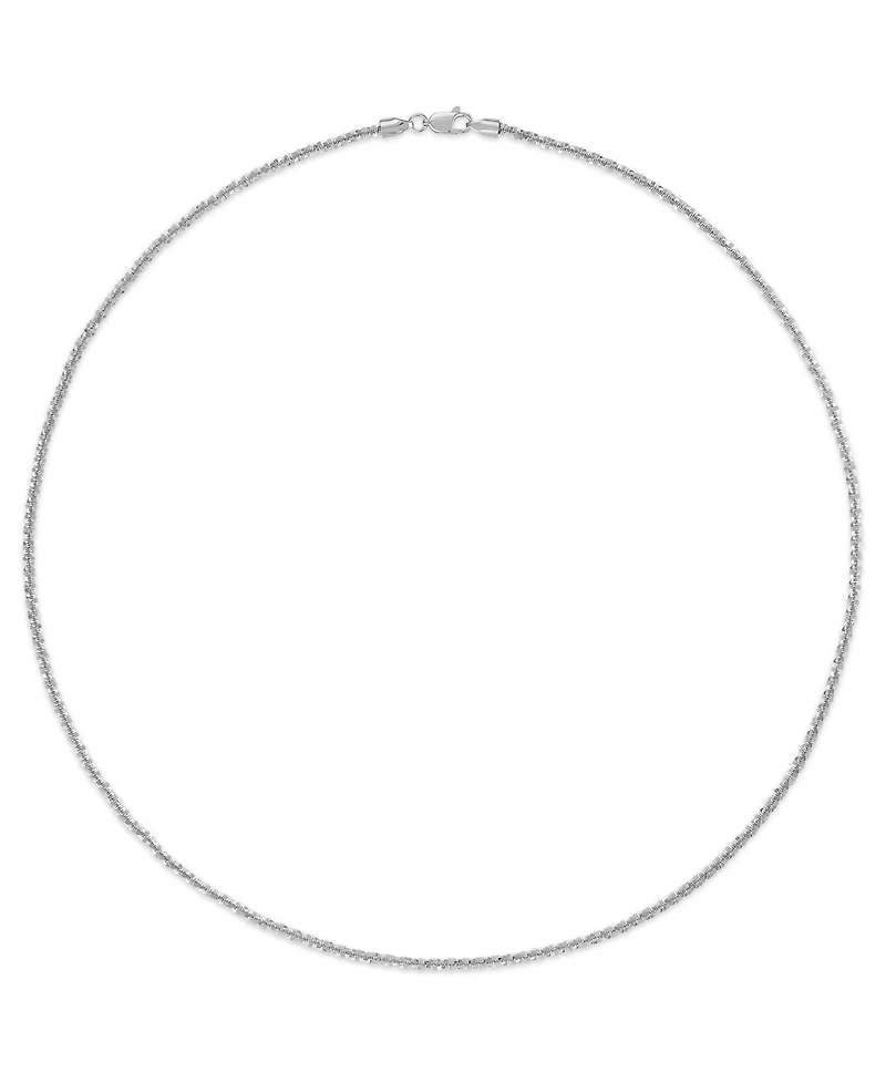 Macy's Sparkle Chain 18" Necklace in 10k White Gold (2mm)