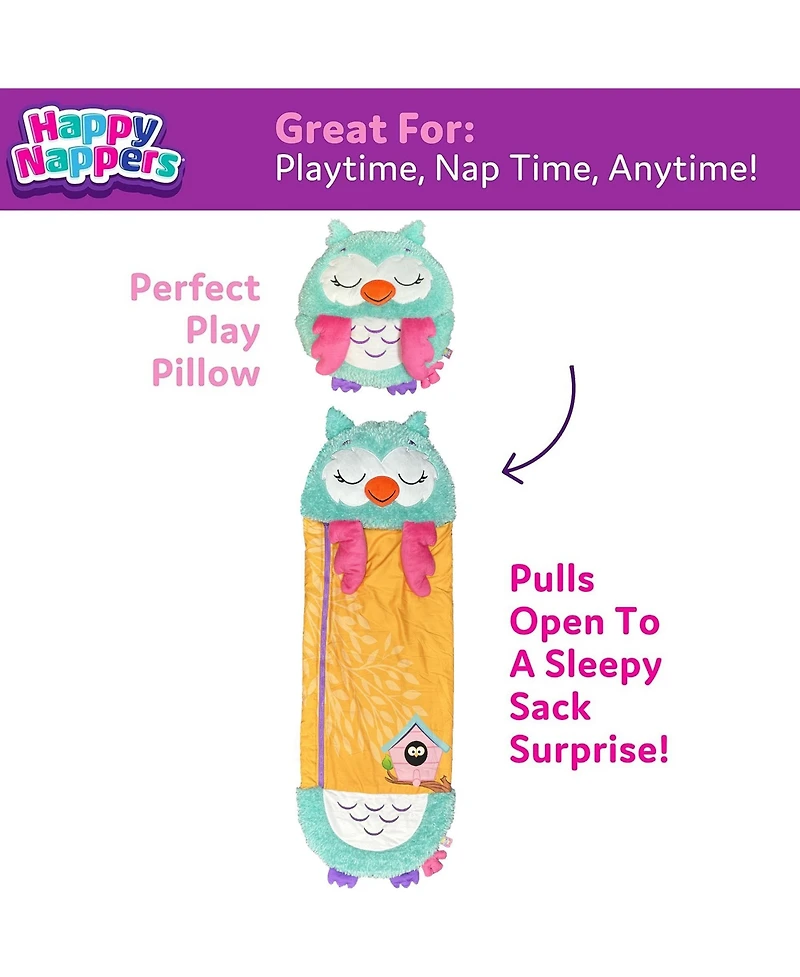 Happy Nappers Owl Medium 2-in-1 Pillow and Sleepy Sack