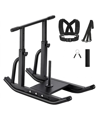 Sugift Steel Power Weight Sled with Adjustable T-Bar Handle and Pulling Harness