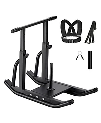 Sugift Steel Power Weight Sled with Adjustable T-Bar Handle and Pulling Harness