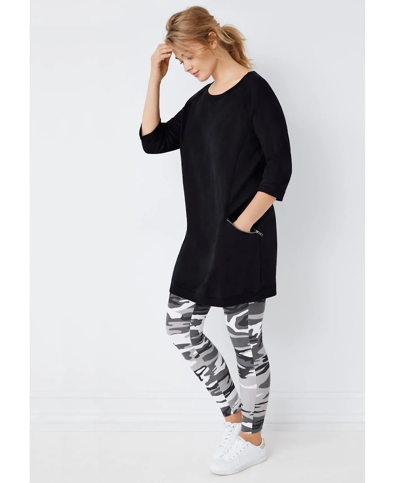ellos Women's French Terry Zip Pocket Tunic