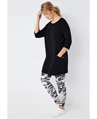 ellos Women's French Terry Zip Pocket Tunic