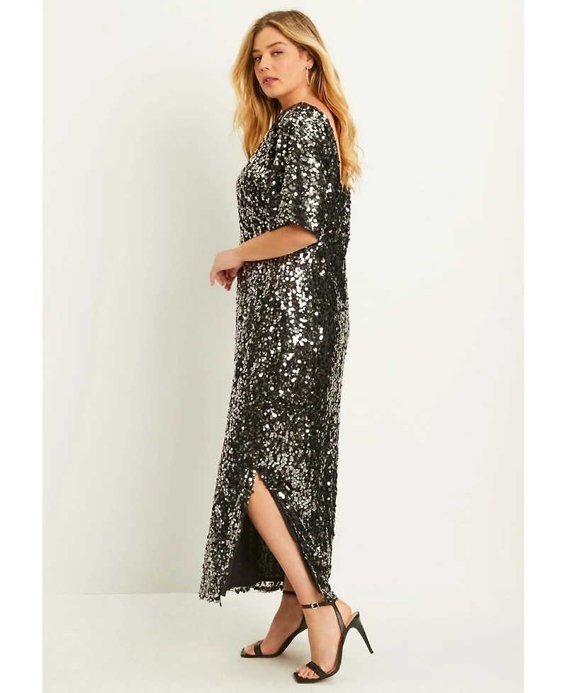 June + Vie Plus Size June + Vie Sequin Midi Dress