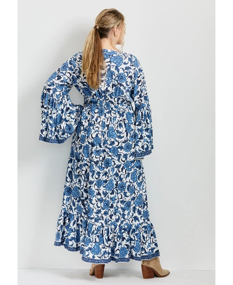 Avenue Women's Plus Arlo Bell Sleeve Maxi Dress
