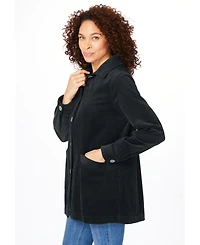 Woman Within Women's Pleat-Back Corduroy Jacket