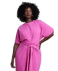 Eloquii Women's Plus Cross Front Flutter Sleeve Dress