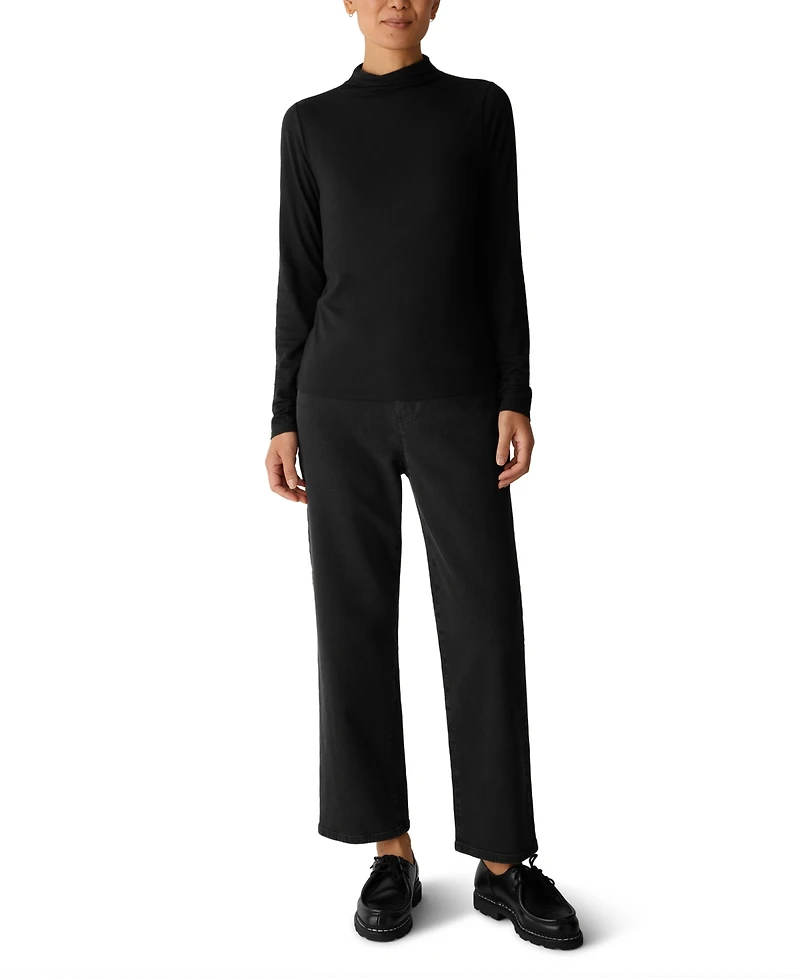 Eileen Fisher Women's Funnel-Neck Long-Sleeve T-Shirt