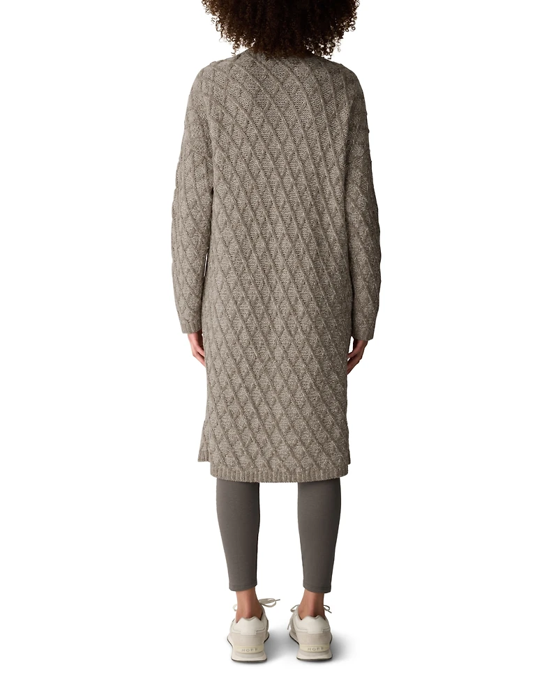 Eileen Fisher Women's Peruvian Cotton-Blend Boucle Fluff Long Cardigan Long-Sleeve High-Collar